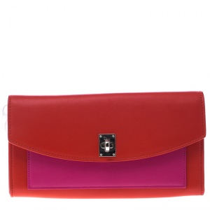 مملوكة مسبقًا Dior Red/Pink Leather Promenade Chain Clutch