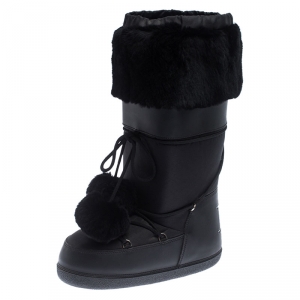 Pre Owned Dior Black Fabric Moon Boots Size 43