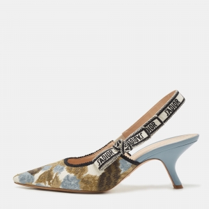 Pre Owned Dior Multicolor Fabric and Leather J'Adior Slingback Pumps Size 42