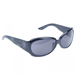 Dior Black Swarovski Embellished Oval Sunglasses