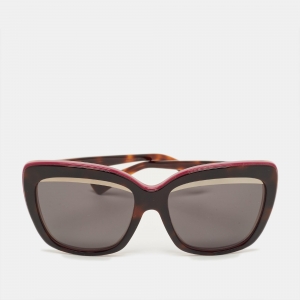Pre Owned Dior Tortoise Brown/Magenta Graphic F 3C45S Butterfly Sunglasses