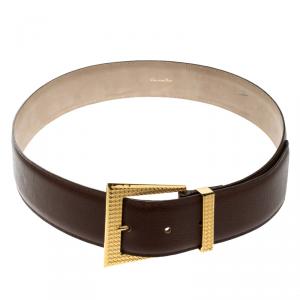 Pre Owned Dior Brown Textured Leather Belt 85 CM