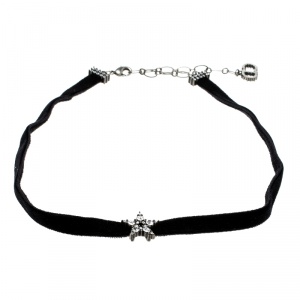 مملوكة مسبقًا Dior D Porte-Bonheur Crystal Black Velvet Choker