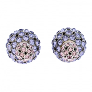 مملوكة مسبقًا Dior Mise en Dior Tribales Purple Ombre Crystal Silver Tone Stud Earrings