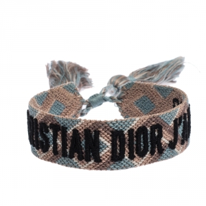 Dior J'adior Multicolor Woven Cotton Adjustable Tassel Bracelet
