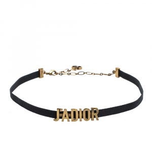 مملوكة مسبقًا Dior Antique Gold Finish J'adior Choker Necklace