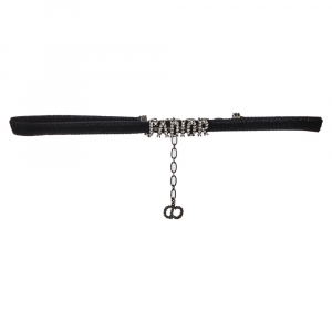 Pre Owned Dior Black Velvet Crystal J’Adior Choker Necklace 