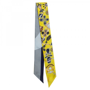 Dior Yellow Jewel Print Silk Bandeau Scarf