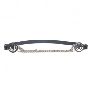 Pre Owned Dior Black Patent Chain Detail Waist Belt 90CM