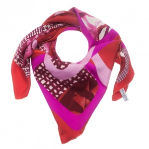 Dior Pink Printed Passage No 84 Square Scarf