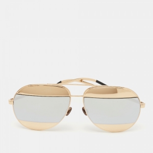 Dior Gold/Silver Split 000DC Aviator Sunglasses