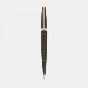 مملوكة مسبقًا Dior Black Composite Grid Silver Tone Ballpoint Pen