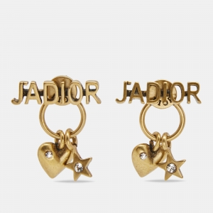 Dior J'adior Crystal Gold Tone Earring 