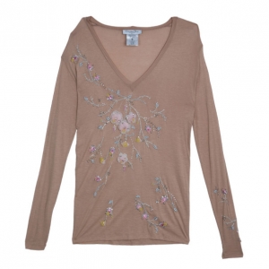 Dior Peach Sequin Embellished Top S