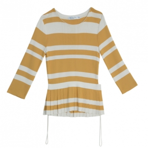 Dior Striped Pleated Top M