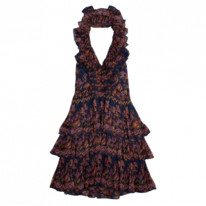 Dior Silk Tiered Evening Dress S