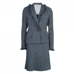 Dior Grey Wool Skirt Suit M/L