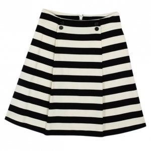 Christian Dior Black & White Striped Skirt S