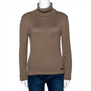 Dior Pale Brown Cashmere Turtle Neck Sweater M