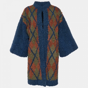 Christian Dior Vintage Multicolor Astrakhan Fur Coat M