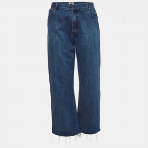 Christian Dior Blue Raw Edge Denim Straight Leg Jeans M Waist 30"