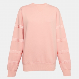 Christian Dior Light Orange Cotton Knit Crew Neck Sweatshirt XS