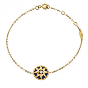 Dior Rose Des Vents Diamond Lapis Lazuli 18K Yellow Gold Bracelet