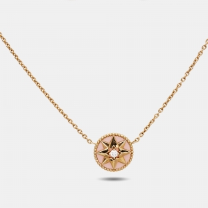 Dior Rose Des Vents Diamond Pink Opal 18K Rose Gold Necklace
