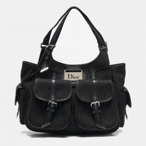 Dior Black Oblique Canvas and Leather Street Chic Pocket Bag