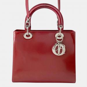 Dior Lady Dior handbag Red Patent Leather