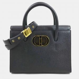 Christian Dior Handbag Shoulder Bag 30 Montaigne Saint Honore Small Leather Black