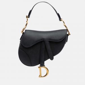 Dior Black Mini Grained Calfskin Saddle