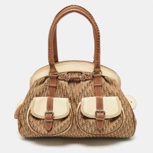 Christian Dior Beige Monogram My Dior Frame Pocket Satchel