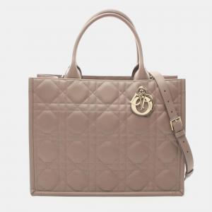 Christian Dior Dior Bo Tote Medium Macrocannage Tote Bag Leather  Beige
