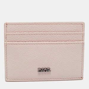 Dior Pink Grained Leather Card Holder