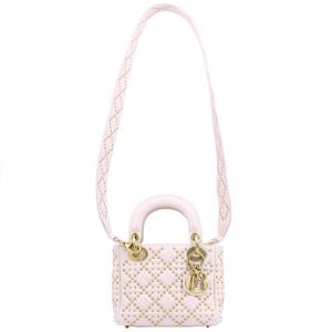 مملوكة مسبقًا Dior Quilted Leather Studded Mini Supple Lady Dior Tote