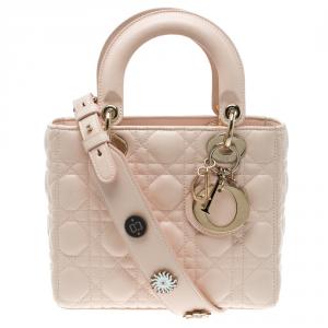 Pre Owned حقيبة يد ديور ماي لادي ديور ملصق لاكي جلد وردي