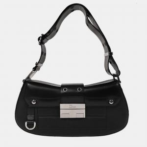 Pre Owned Christian Dior Black Leather Street Chic Columbus Shoulder Bag