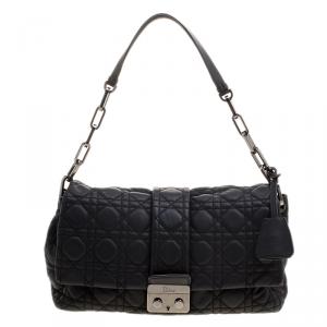 مملوكة مسبقًا Dior Black Cannage Leather Medium Miss Dior Short Chain Flap Bag