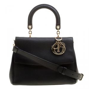 Pre Owned Dior Black Leather Small Be Dior Flap Bag