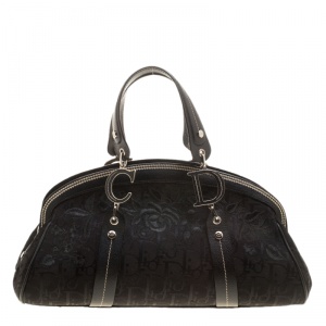 Pre Owned حقيبة ديور إطار زهور مطرزة كانفاس ديوريسيمو سودا