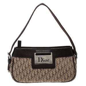 مملوكة مسبقًا Dior Beige/Dark Brown Diorissimo Canvas and Leather Pochette