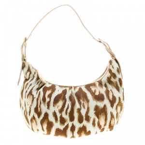 مملوكة مسبقًا Dior Multicolor Leopard Printed Canvas and Leather Hobo 