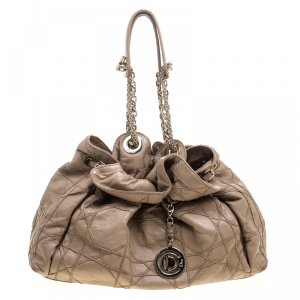 مملوكة مسبقًا Dior Brown Quilted Cannage Leather Le Trente Hobo