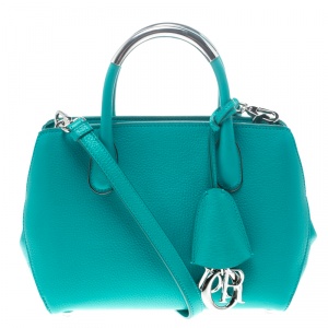 Pre Owned Dior Turquoise Leather Small Bar Bag