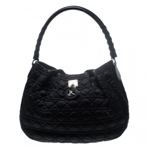مملوكة مسبقًا Dior Black Cannage Nylon Lovely Hobo