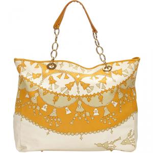 مملوكة مسبقًا Dior Orange Printed Cotton Tote Bag