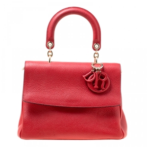 Pre Owned Dior Red Leather Small Be Dior Flap Top Handle Bag
