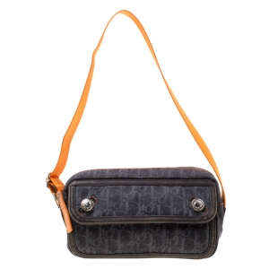 مملوكة مسبقًا Dior Blue/Orange Diorissimo Canvas Flight Shouder Bag