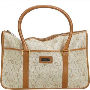 مملوكة مسبقًا Dior Brown Honeycomb Coated Canvas Everyday Bag